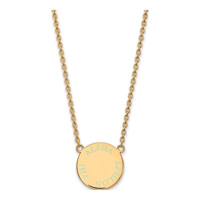 Alpha Epsilon Phi Gold-Plated Sterling Silver Small Sorority Pendant Necklace