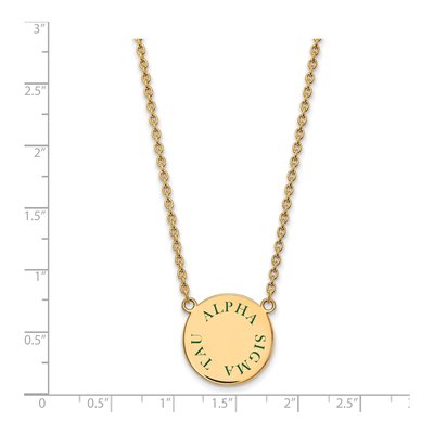 Alpha Sigma Tau Gold-Plated Sterling Silver Large Sorority Necklace – view 2