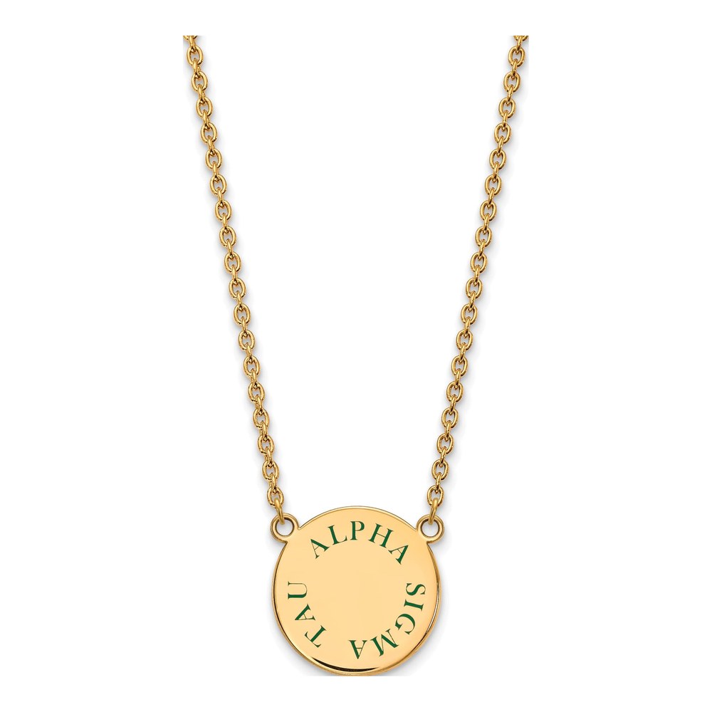 Alpha Sigma Tau Gold-Plated Sterling Silver Large Sorority Necklace