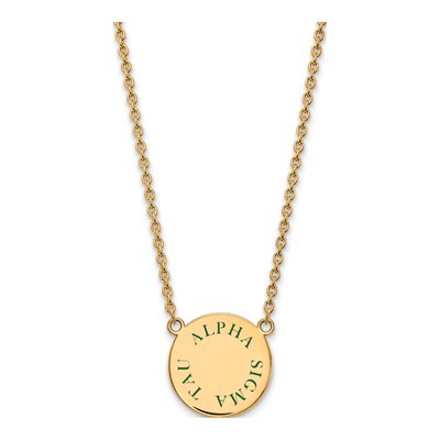 Alpha Sigma Tau Gold-Plated Sterling Silver Large Sorority Necklace