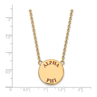 Alpha Phi Gold-Plated Sterling Silver Large Sorority Pendant Necklace – view 2
