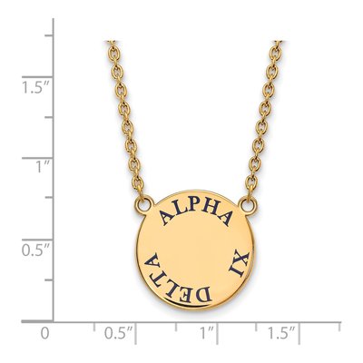 Alpha Xi Delta Gold-Plated Sterling Silver Sorority Text Large Color Enamel Necklace – view 2