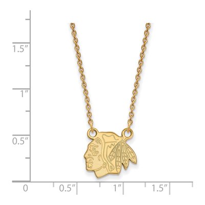 Chicago Blackhawks Gold-Plated Sterling Silver Small Pendant Necklace – view 2