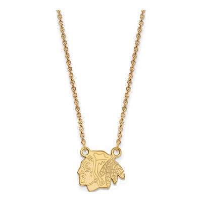 Chicago Blackhawks Gold-Plated Sterling Silver Small Pendant Necklace
