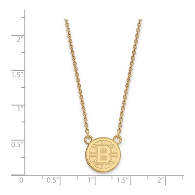 Boston Bruins Gold-Plated Sterling Silver Small Pendant Necklace – view 2