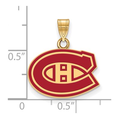 Montreal Canadiens Gold-Plated Sterling Silver Small Enamel Pendant – view 2