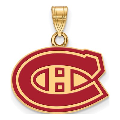 Montreal Canadiens Gold-Plated Sterling Silver Small Enamel Pendant