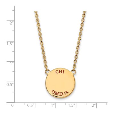 Chi Omega Gold-Plated Sterling Silver Large Sorority Pendant Necklace – view 2