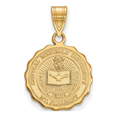 Central Michigan University Gold-Plated Sterling Silver Medium Crest Pendant