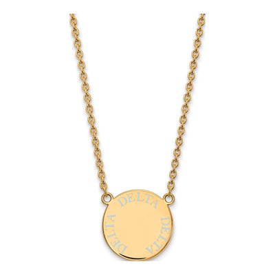 Delta Delta Delta Gold-Plated Sterling Silver Large Tri Sorority Necklace