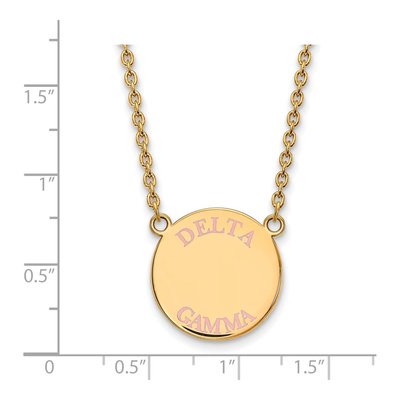 Delta Gamma Gold-Plated Sterling Silver Large Sorority Pendant Necklace – view 2
