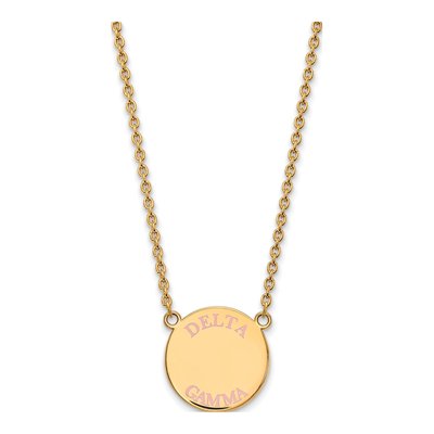 Delta Gamma Gold-Plated Sterling Silver Large Sorority Pendant Necklace