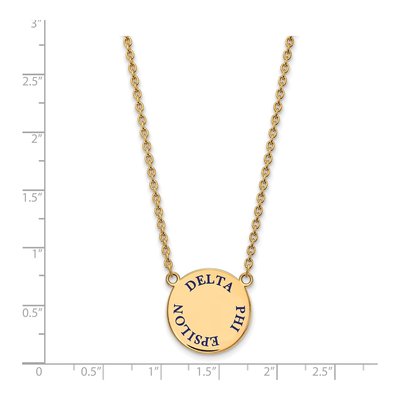 Delta Phi Epsilon Gold-Plated Sterling Silver Sorority Text Large Color Enamel Necklace – view 2
