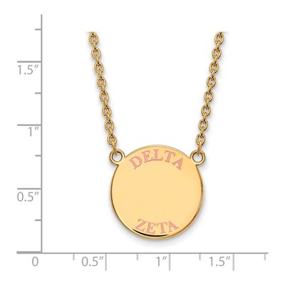 Delta Zeta Gold-Plated Sterling Silver Large Sorority Necklace – view 2