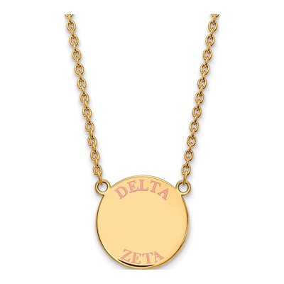 Delta Zeta Gold-Plated Sterling Silver Large Sorority Necklace