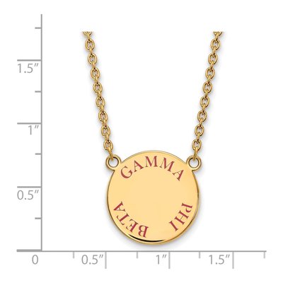 Gamma Phi Beta Gold-Plated Sterling Silver Sorority Text Large Color Enamel Necklace – view 2