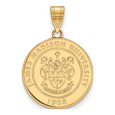 James Madison University Gold-Plated Sterling Silver Large Crest Pendant