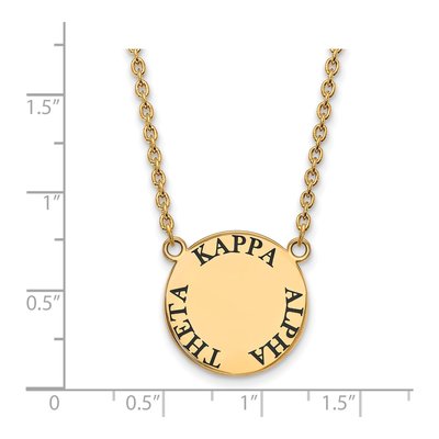 Kappa Alpha Theta Gold-Plated Sterling Silver Sorority Text Large Color Enamel Necklace – view 2