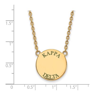 Kappa Delta Gold-Plated Sterling Silver Sorority Text Large Color Enamel Necklace – view 2