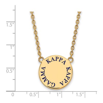 Kappa Kappa Gamma Gold-Plated Sterling Silver Sorority Text Large Color Enamel Necklace – view 2