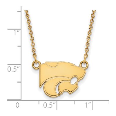 Kansas State University Gold-Plated Sterling Silver Small Wildcat Pendant Necklace – view 3