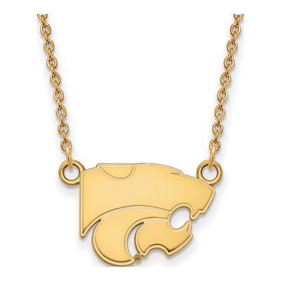 Kansas State University Gold-Plated Sterling Silver Small Wildcat Pendant Necklace