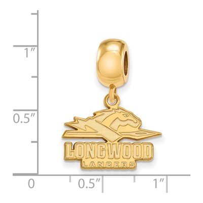 Longwood University Gold-Plated Sterling Silver Small Lancers Dangle Bead – view 2