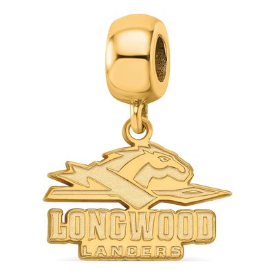 Longwood University Gold-Plated Sterling Silver Small Lancers Dangle Bead