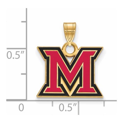 Miami University Gold-Plated Sterling Silver Small Ohio Letter M Pendant – view 2