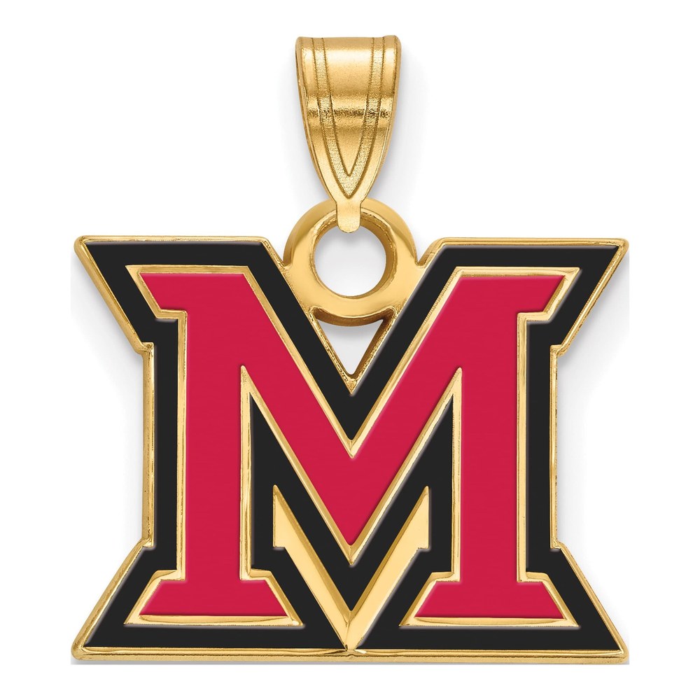 Miami University Gold-Plated Sterling Silver Small Ohio Letter M Pendant