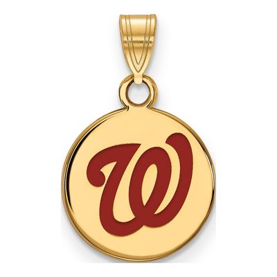 Washington Nationals Gold-Plated Sterling Silver Small Enamel Pendant