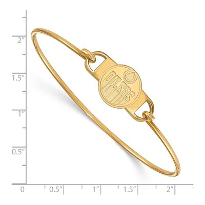 Edmonton Oilers Gold-Plated Sterling Silver Wire Bangle Bracelet – view 2