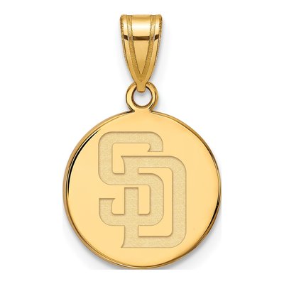 San Diego Padres Gold-Plated Sterling Silver Medium Disc Pendant