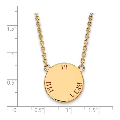 Pi Beta Phi Gold-Plated Sterling Silver Large Sorority Pendant Necklace – view 2
