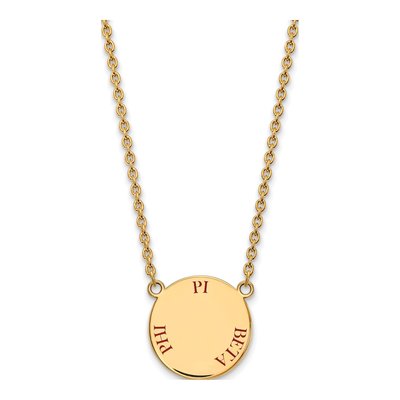 Pi Beta Phi Gold-Plated Sterling Silver Large Sorority Pendant Necklace