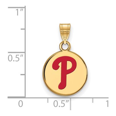Philadelphia Phillies Gold-Plated Sterling Silver Small Enamel Pendant – view 2
