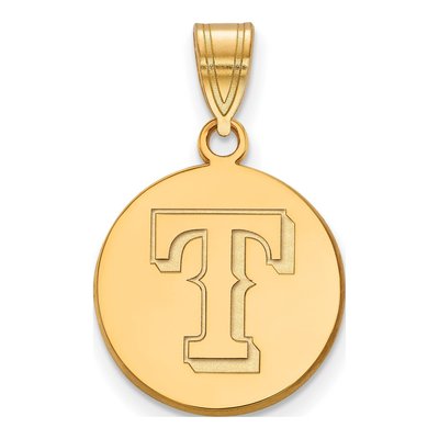 Texas Rangers Gold-Plated Sterling Silver Medium Disc Pendant