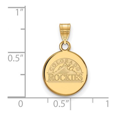 Colorado Rockies Gold-Plated Sterling Silver Small Disc Pendant – view 2
