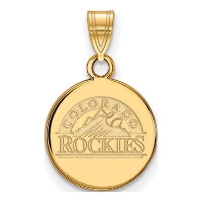 Colorado Rockies Gold-Plated Sterling Silver Small Disc Pendant