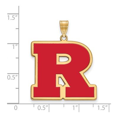 Rutgers University Gold-Plated Sterling Silver Extra Large Enameled Letter R Pendant – view 2