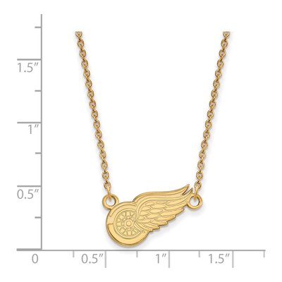 Detroit Red Wings Gold-Plated Sterling Silver Small Pendant Necklace – view 2