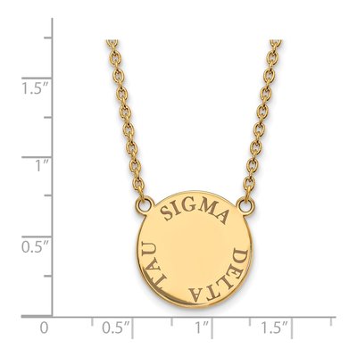 Sigma Delta Tau Gold-Plated Sterling Silver Large Sorority Pendant Necklace – view 2