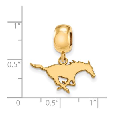 Southern Methodist University Gold-Plated Sterling Silver Small SMU Mustangs Dangle Bead – view 3