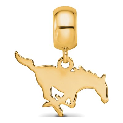 Southern Methodist University Gold-Plated Sterling Silver Small SMU Mustangs Dangle Bead – view 4