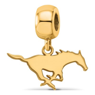 Southern Methodist University Gold-Plated Sterling Silver Small SMU Mustangs Dangle Bead