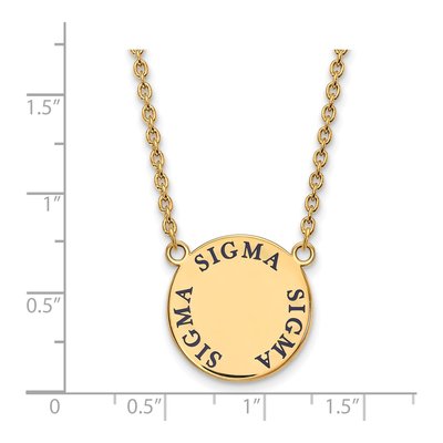 Sigma Sigma Sigma Gold-Plated Sterling Silver Large Sorority Enamel Pendant – view 2