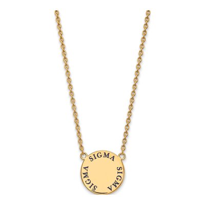 Sigma Sigma Sigma Gold-Plated Sterling Silver Large Sorority Enamel Pendant