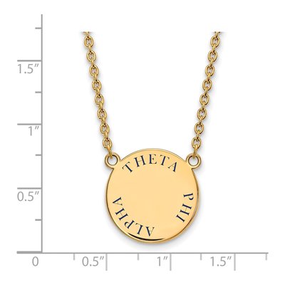 Theta Phi Alpha Gold-Plated Sterling Silver Sorority Text Large Color Enamel Necklace – view 2