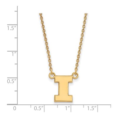 University of Illinois Gold-Plated Sterling Silver Small Of Letter I Pendant Necklace – view 2