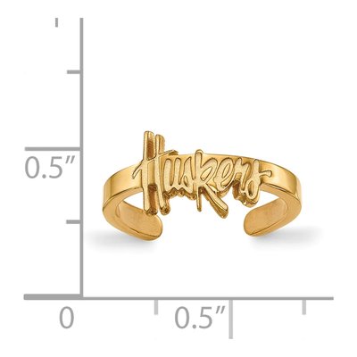 University of Nebraska Gold-Plated Sterling Silver Huskers Toe Ring – view 5